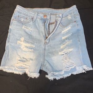 high waisted jean shorts